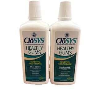 2x Closys Sensitive Mouthwash Rinse Gentle Mint 32 Oz BB 10/2026- 04/2026